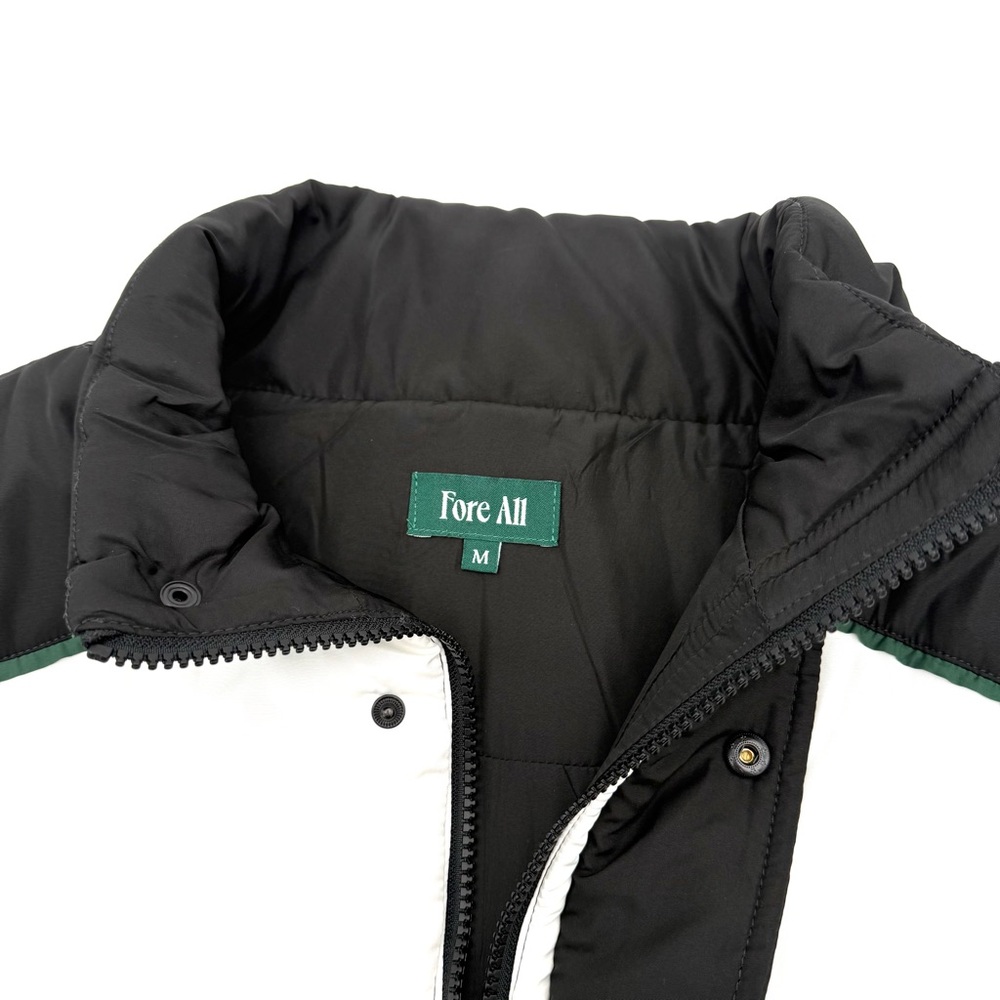 NWT New Fore All Womens Jackie Moon Vest Medium M Chevron Green Zip Button Puffy - Picture 5 of 7